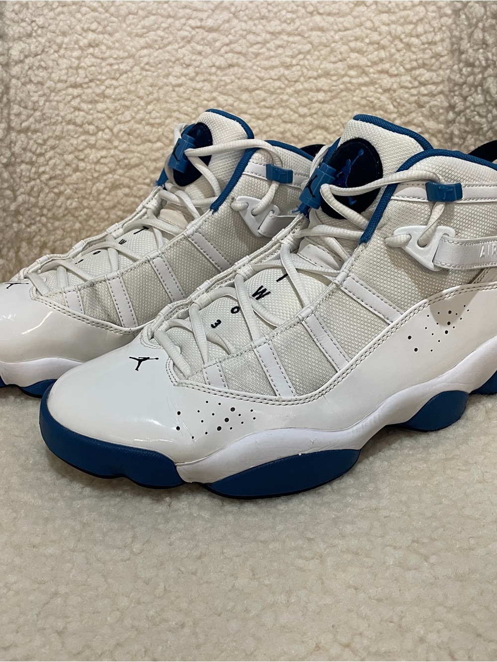 Jordan 6 Rings Sport Blue White 322992-114 Size 12 Pre-Owned